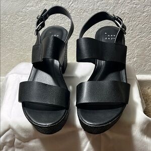 A New Day Black Chunky Platform Sandals with Slingback